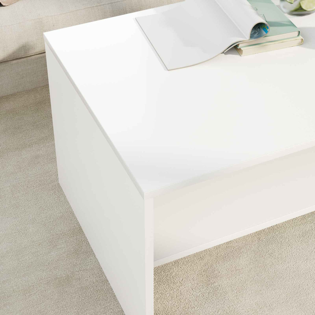 Couchtisch Weiß 80 x 50 x 40 cm Holzwerkstoff