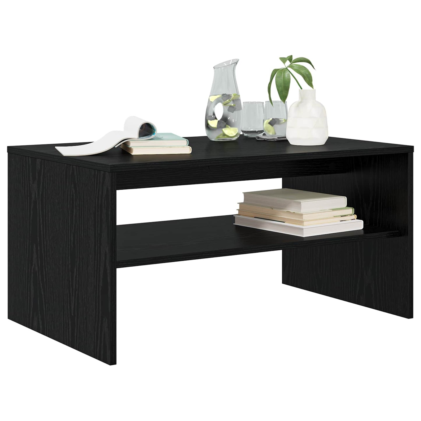 Couchtisch Schwarz Eichen-Optik 80 x 50 x 40 cm Holzwerkstoff