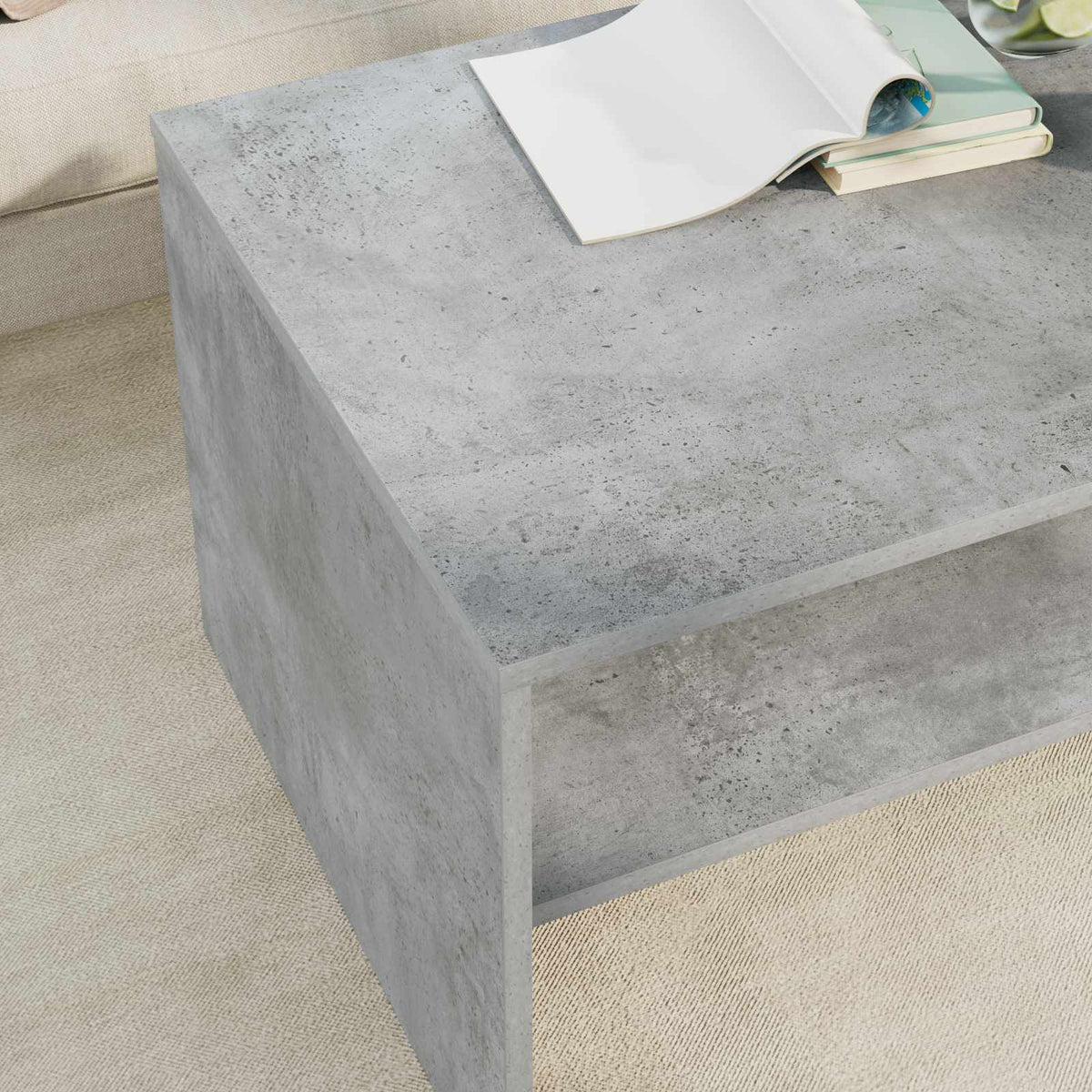 Couchtisch Betongrau 80 x 50 x 40 cm Holzwerkstoff