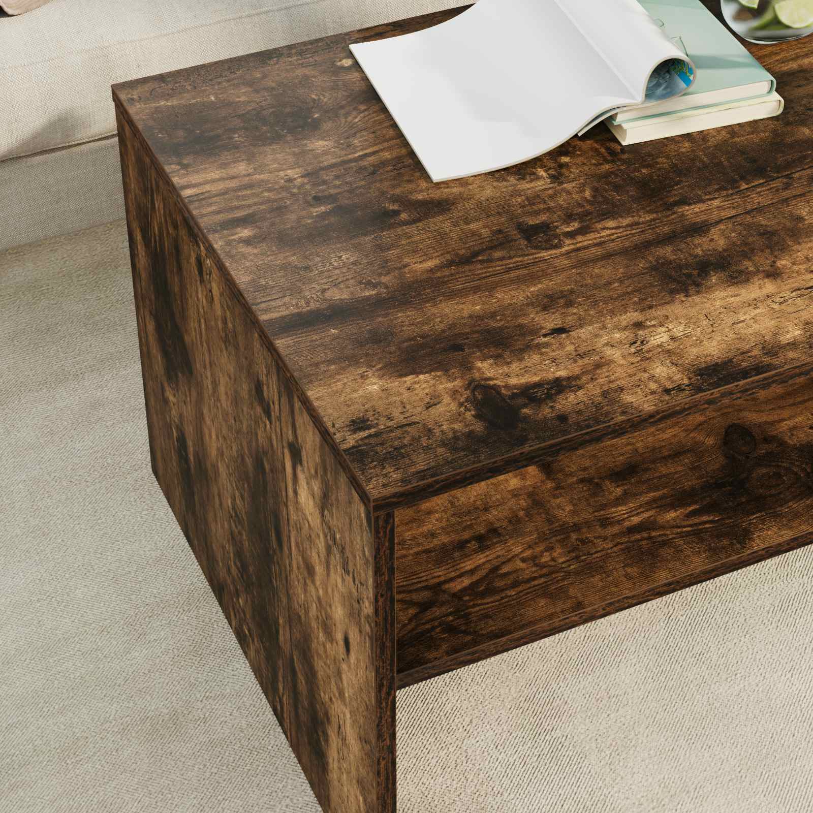 Couchtisch Räuchereiche 80 x 50 x 40 cm Holzwerkstoff