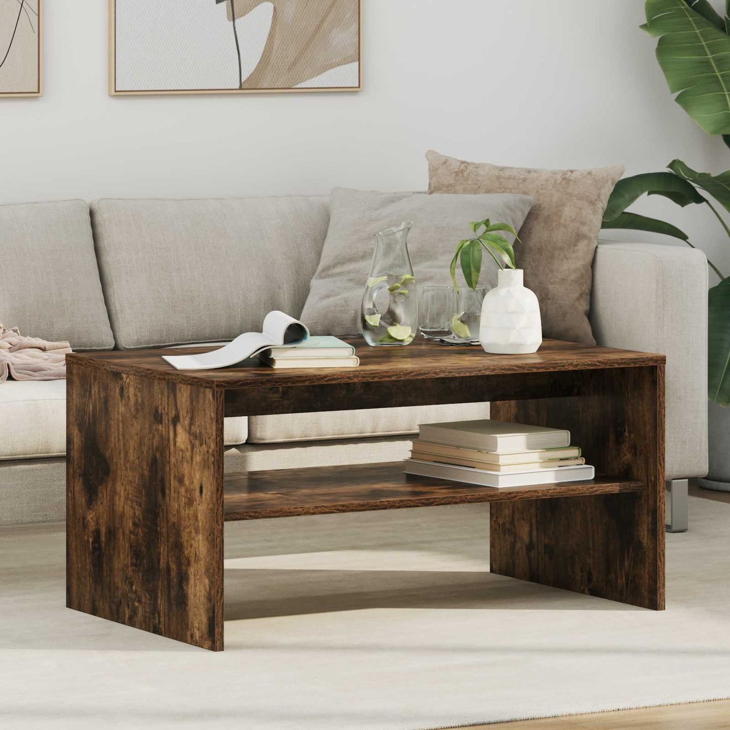 Couchtisch Räuchereiche 80 x 50 x 40 cm Holzwerkstoff