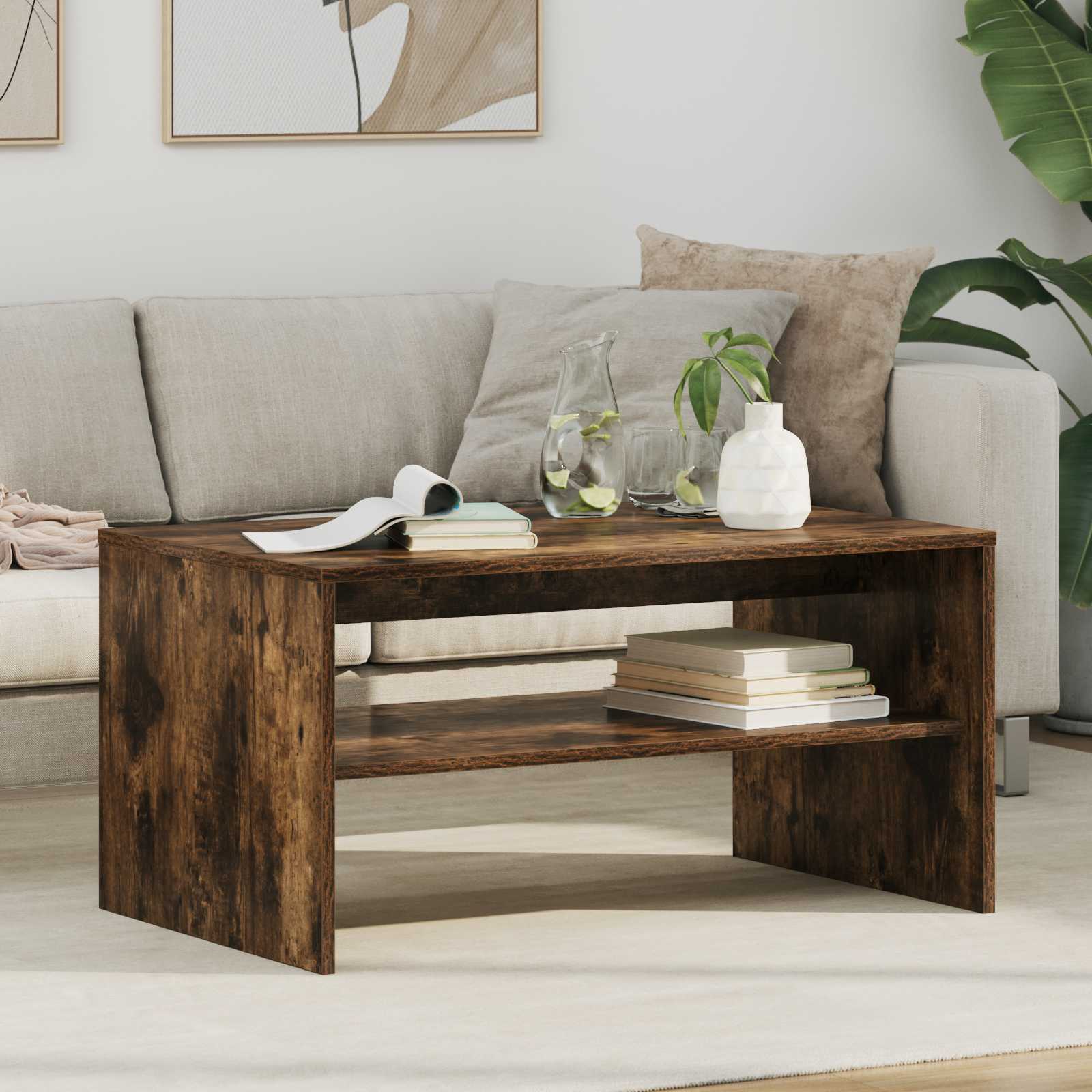 Couchtisch Räuchereiche 80 x 50 x 40 cm Holzwerkstoff