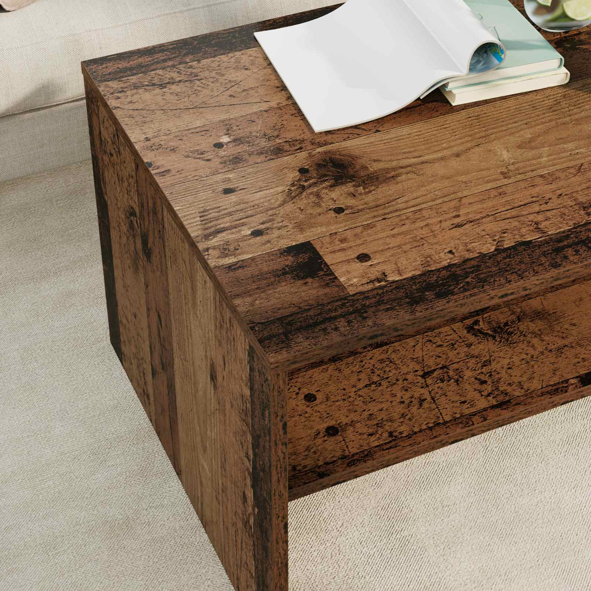 Couchtisch Altholz 80 x 50 x 40 cm Holzwerkstoff