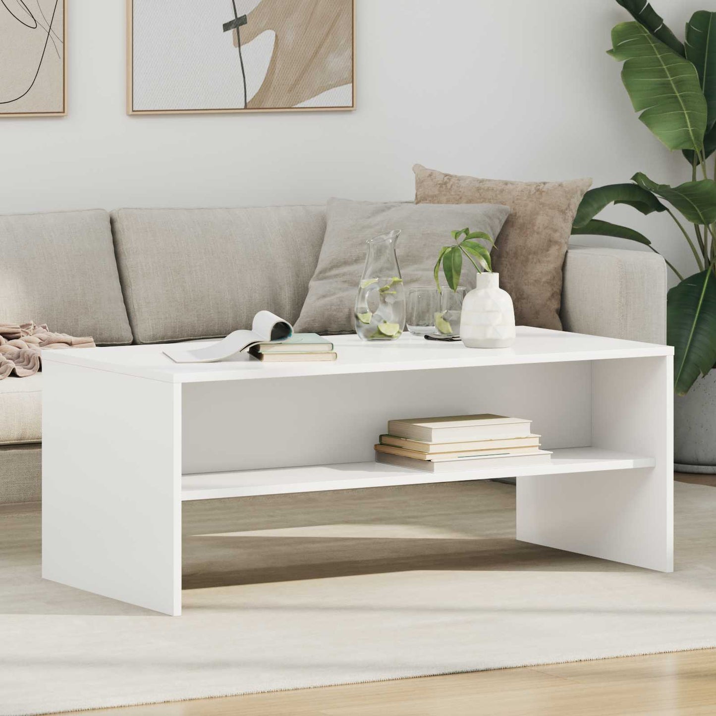 Couchtisch Weiß 100 x 50 x 40 cm Holzwerkstoff