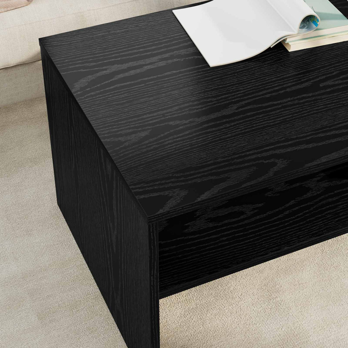 Couchtisch Schwarz Eichen-Optik 100 x 50 x 40 cm Holzwerkstoff