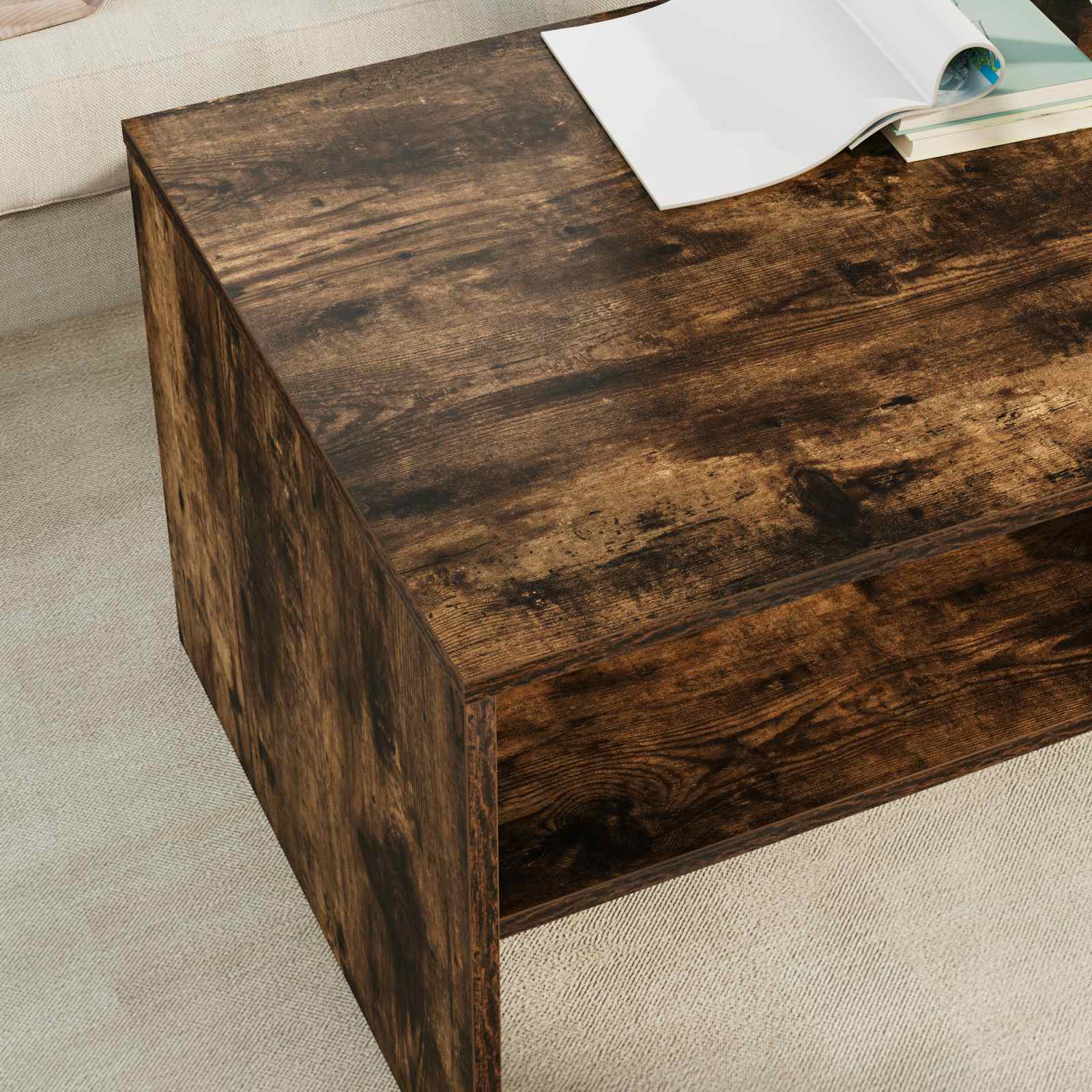 Couchtisch Räuchereiche 100 x 50 x 40 cm Holzwerkstoff