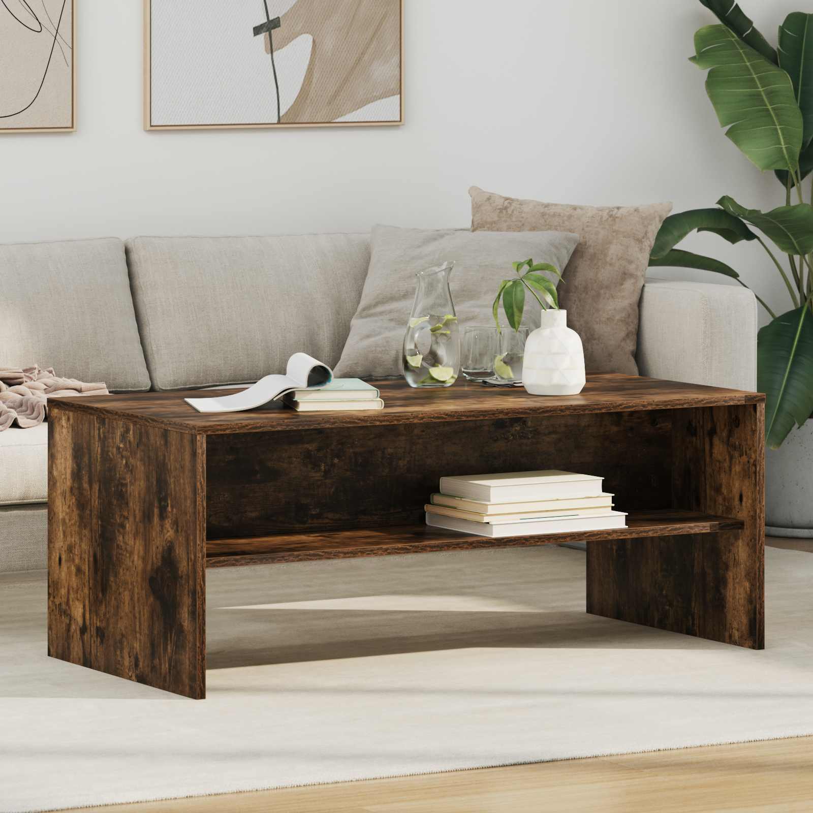 Couchtisch Räuchereiche 100 x 50 x 40 cm Holzwerkstoff