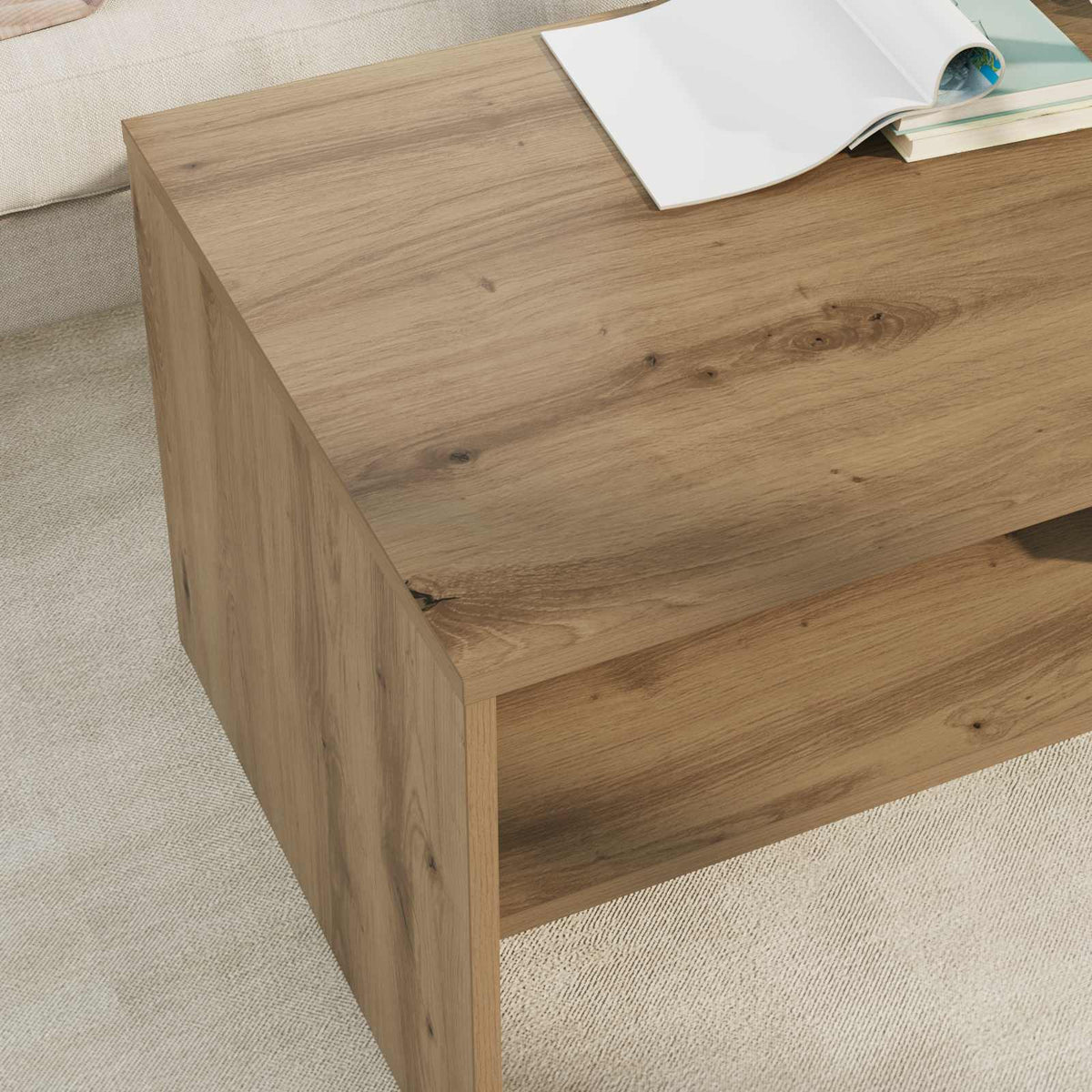Couchtisch Artisan-Eiche 100 x 50 x 40 cm Holzwerkstoff