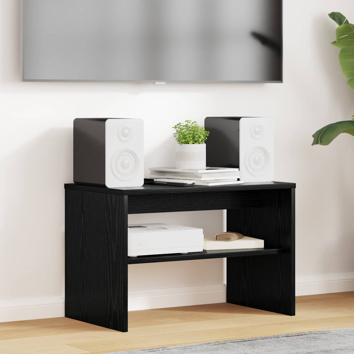 TV-Schränk 60 x 35 x 40 cm Schwarz Eichen-Optik Holzwerkstoff
