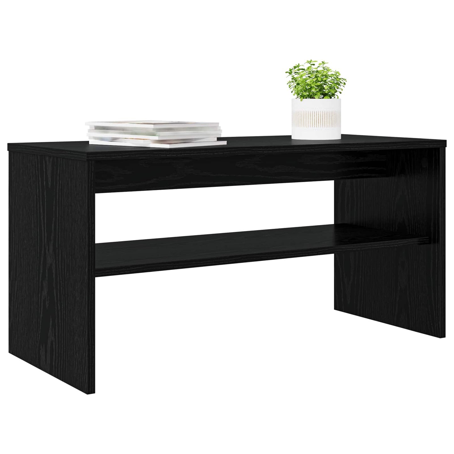TV-Schränk 80 x 35 x 40 cm Schwarz Eichen-Optik Holzwerkstoff