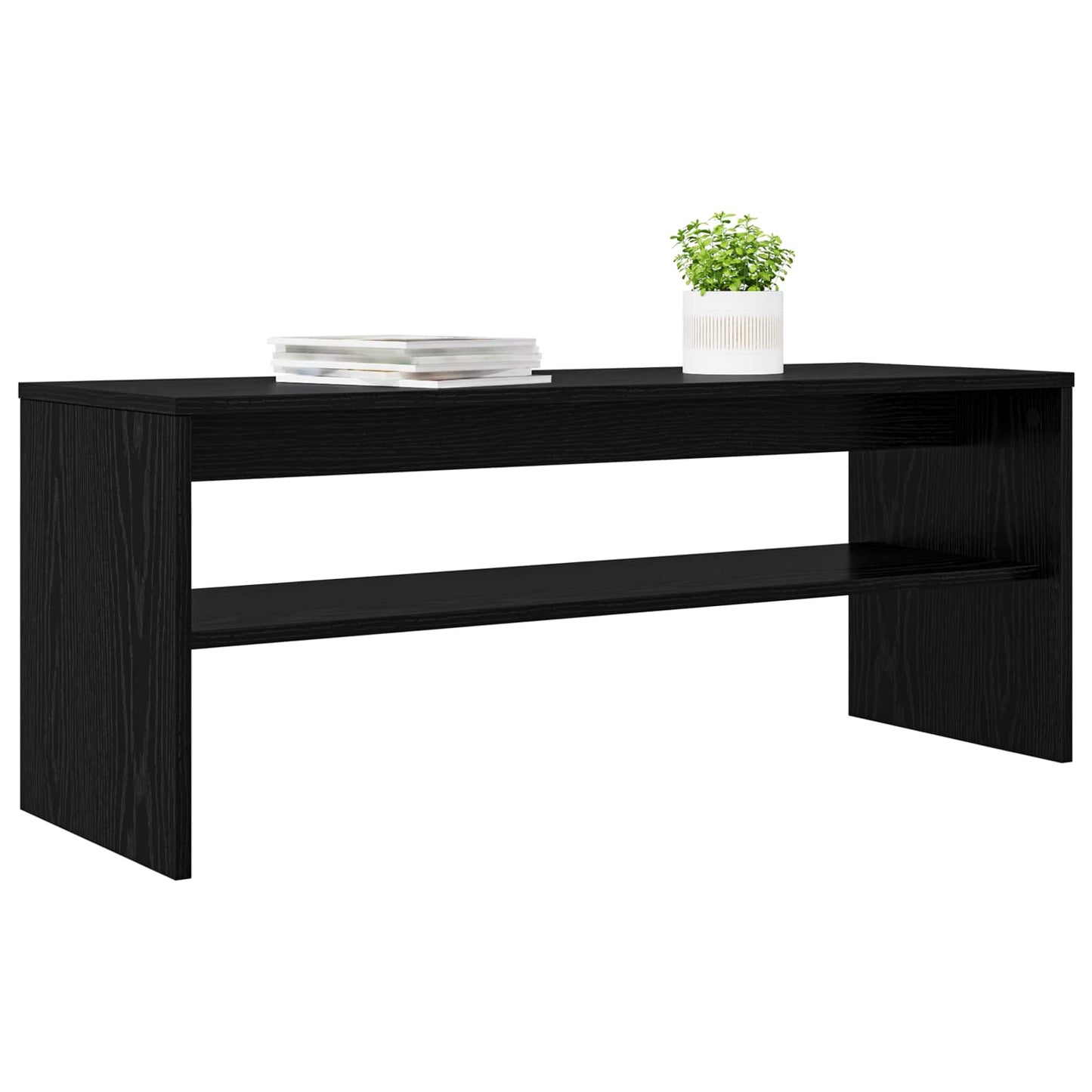 TV-Schränk 100 x 35 x 40 cm Schwarz Eichen-Optik Holzwerkstoff