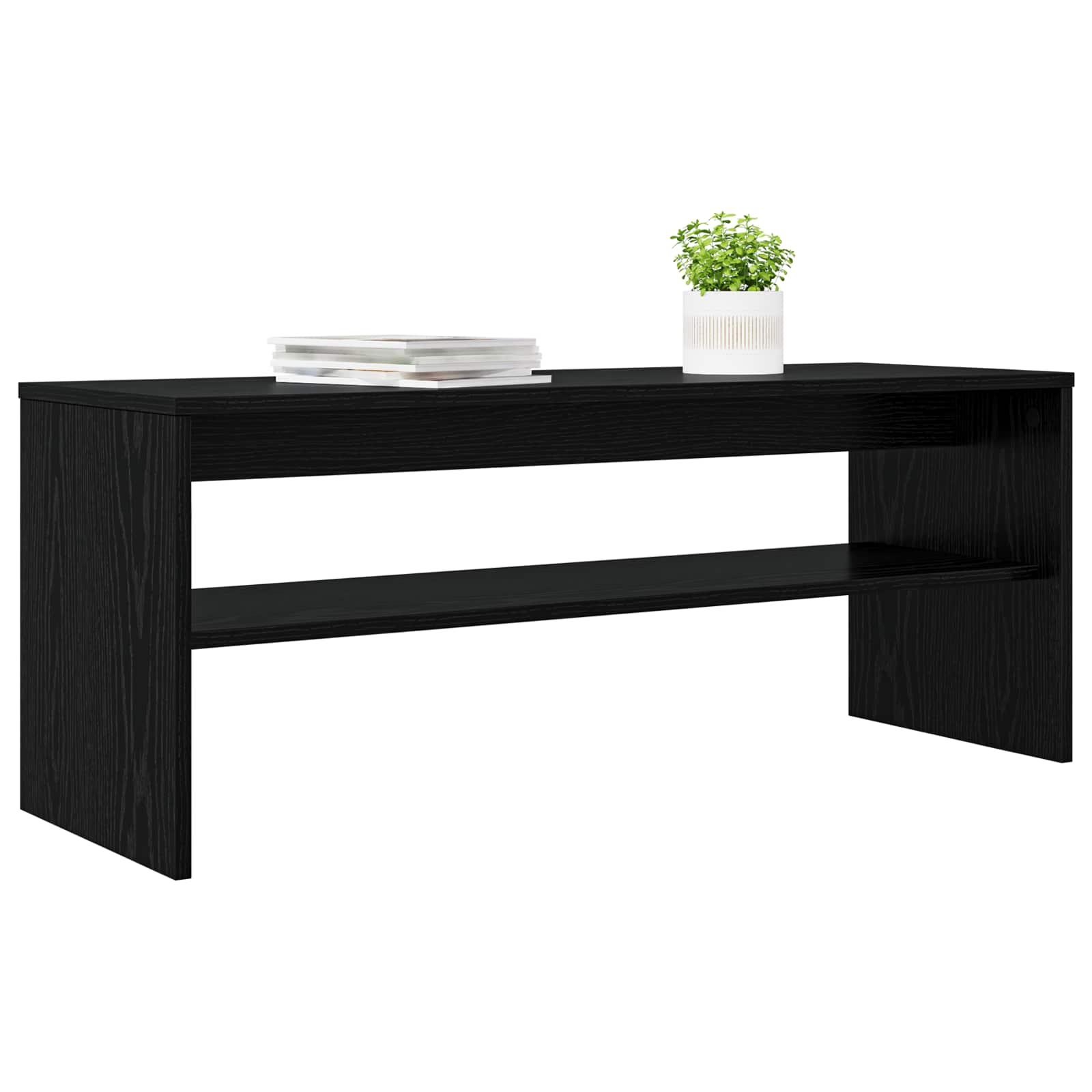 TV-Schränk 100 x 35 x 40 cm Schwarz Eichen-Optik Holzwerkstoff
