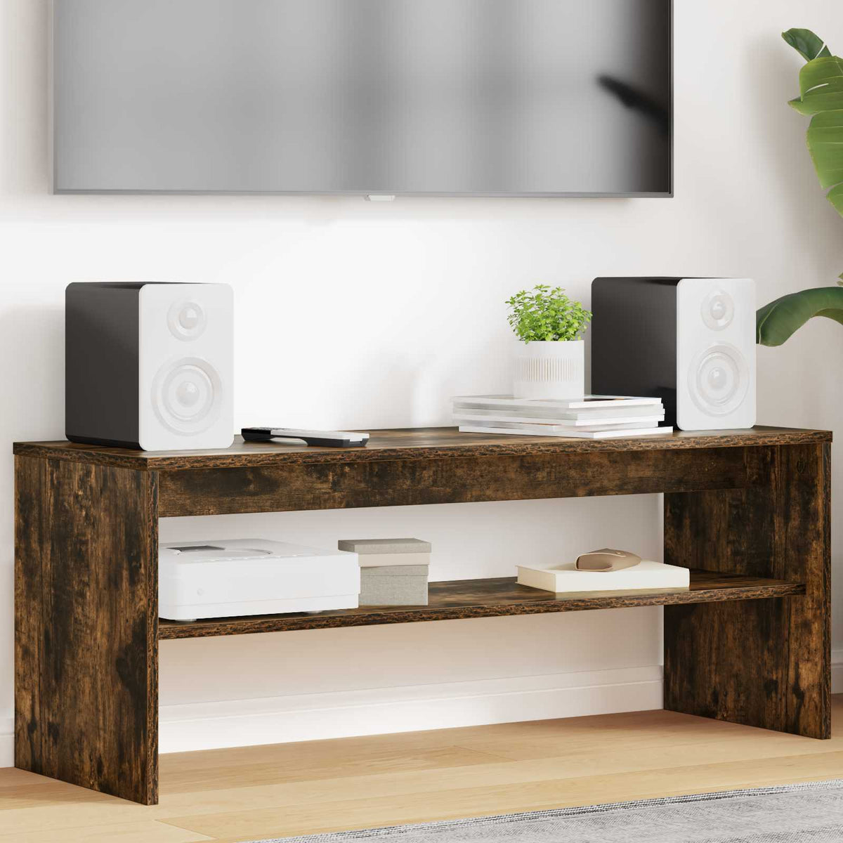 TV-Schränk 100 x 35 x 40 cm Räuchereiche Holzwerkstoff