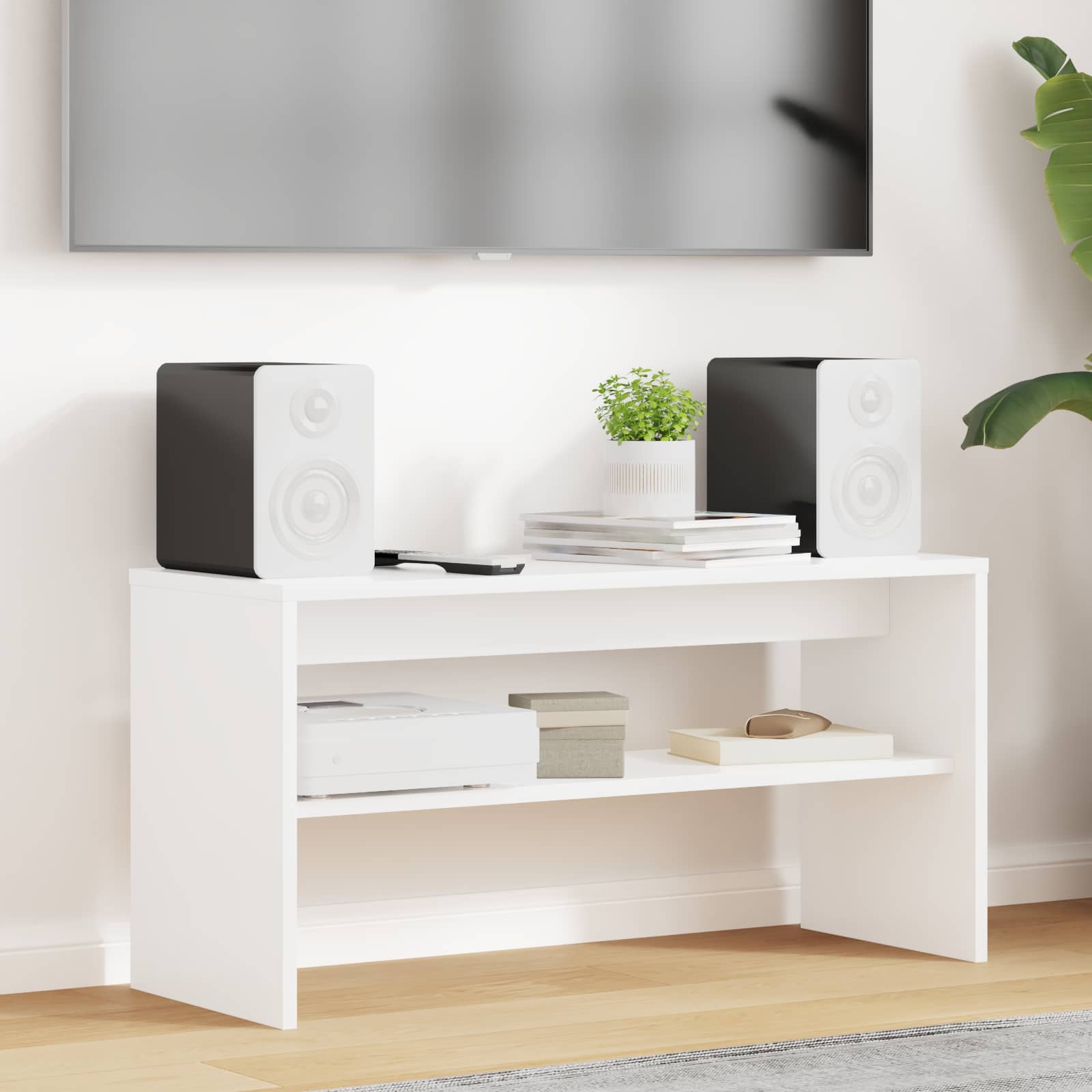TV-Schränk 80 x 30 x 40 cm Weiß Holzwerkstoff