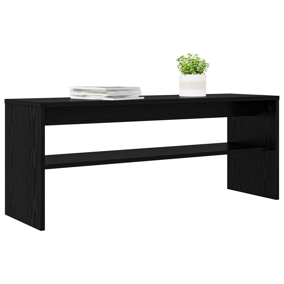 TV-Schränk 100 x 30 x 40 cm Schwarz Eichen-Optik Holzwerkstoff