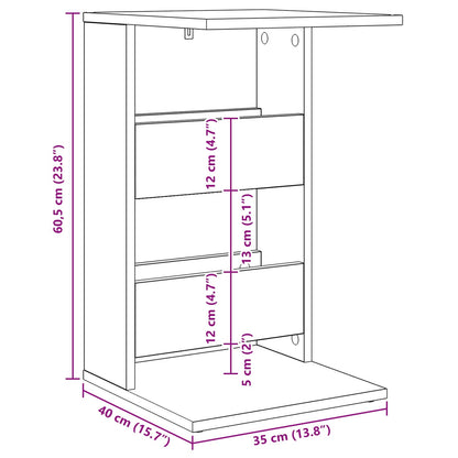 Beistelltisch Sonoma-Eiche 40 x 35 x 60,5 cm Holzwerkstoff