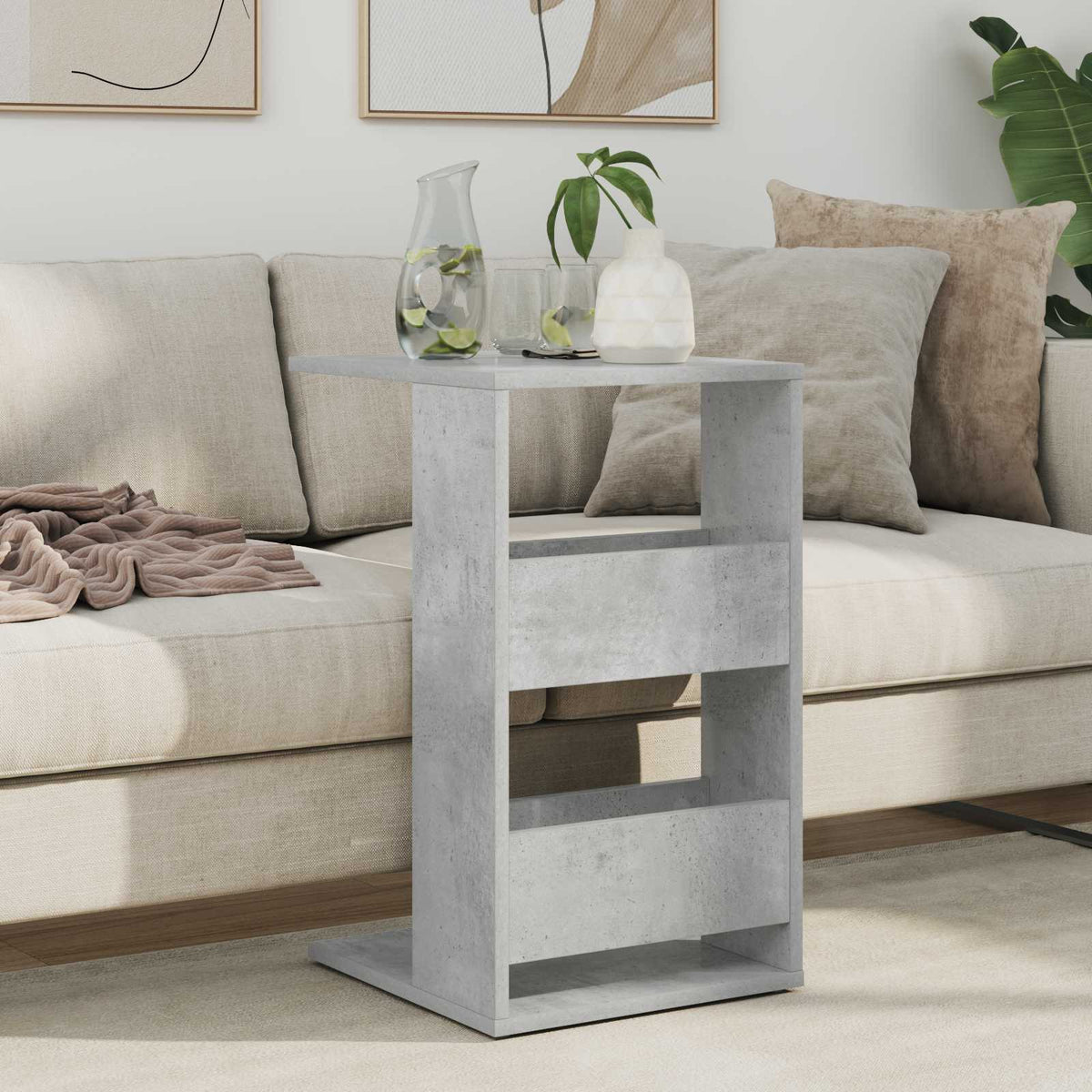 Beistelltisch Betongrau 40 x 35 x 60,5 cm Holzwerkstoff