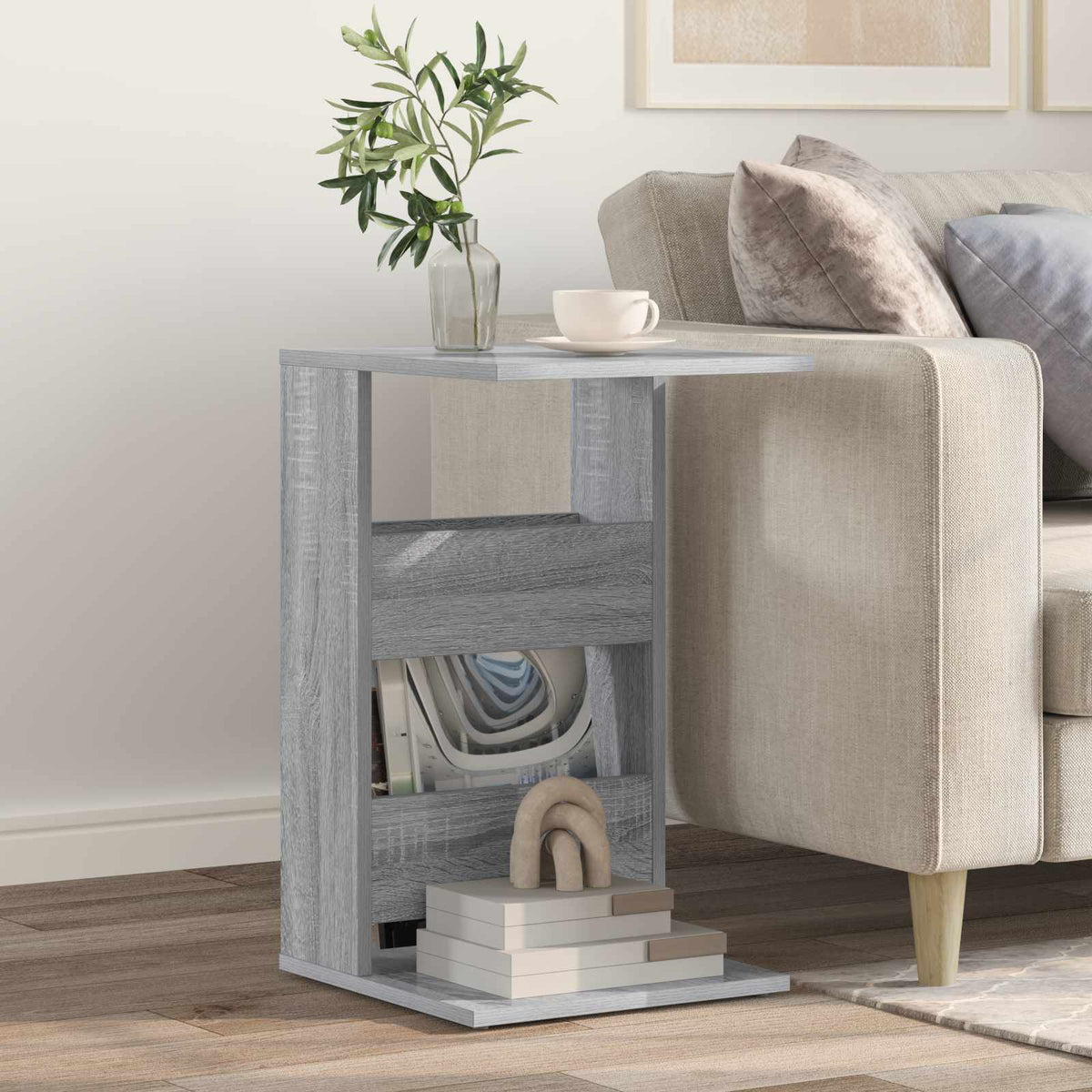 Beistelltisch Sonoma-Grau 40 x 35 x 60,5 cm Holzwerkstoff