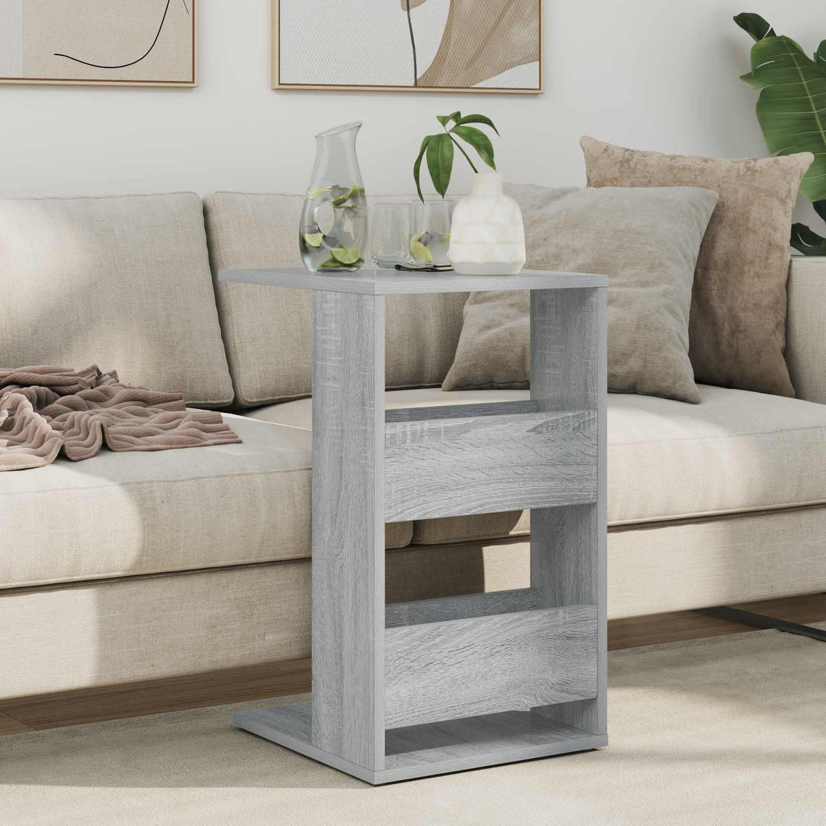 Beistelltisch Sonoma-Grau 40 x 35 x 60,5 cm Holzwerkstoff