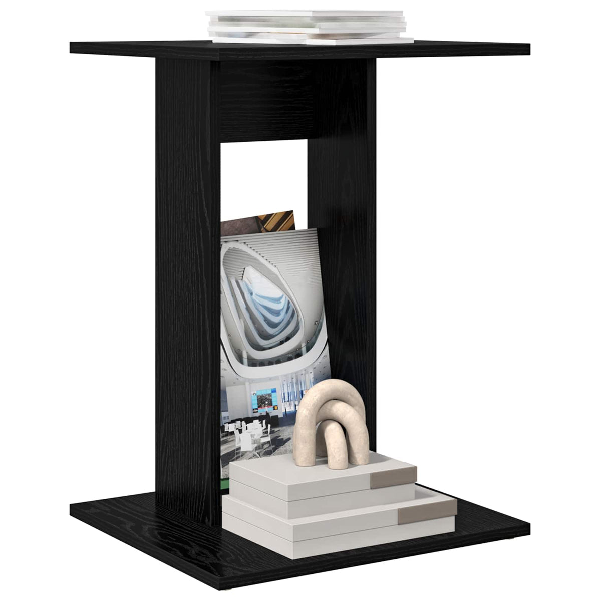 Beistelltisch Schwarz Eichen-Optik 45 x 40 x 62,5 cm