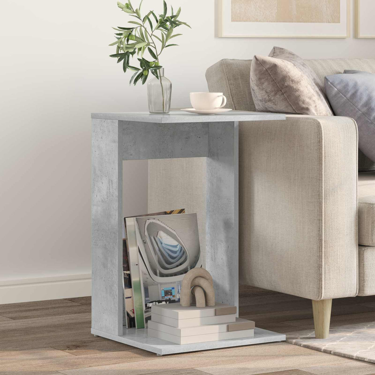 Beistelltisch Betongrau 40 x 38 x 62,5 cm Holzwerkstoff