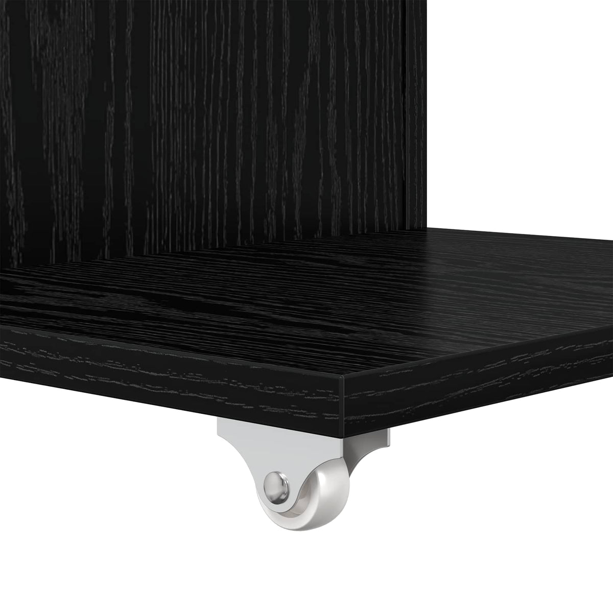 Beistelltisch Mit Rad Schwarz Eichen-Optik 40 x 35 x 60 cm