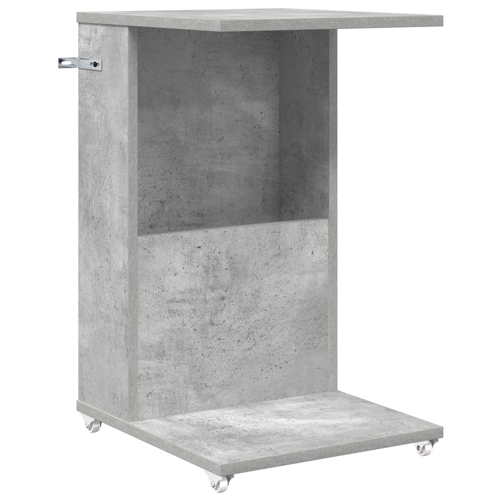 Beistelltisch Mit Rad Betongrau 40 x 35 x 60 cm Holzwerkstoff