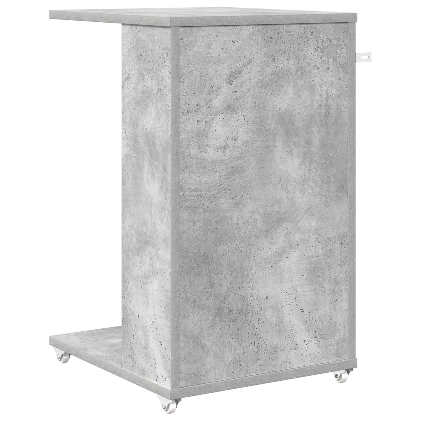 Beistelltisch Mit Rad Betongrau 40 x 35 x 60 cm Holzwerkstoff