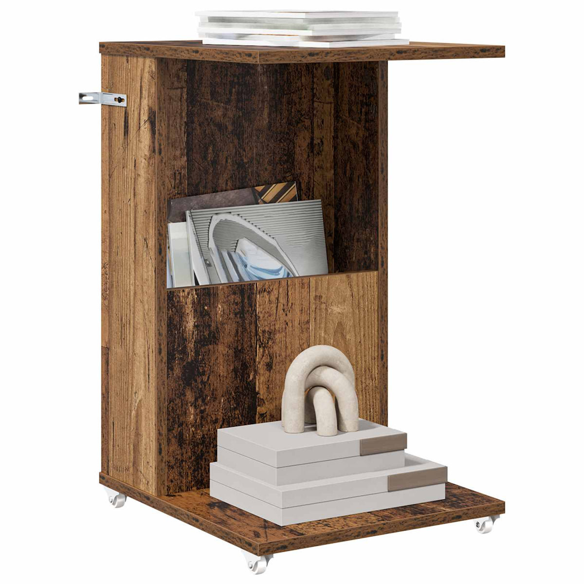 Beistelltisch Mit Rad Altholz 40 x 35 x 60 cm Holzwerkstoff