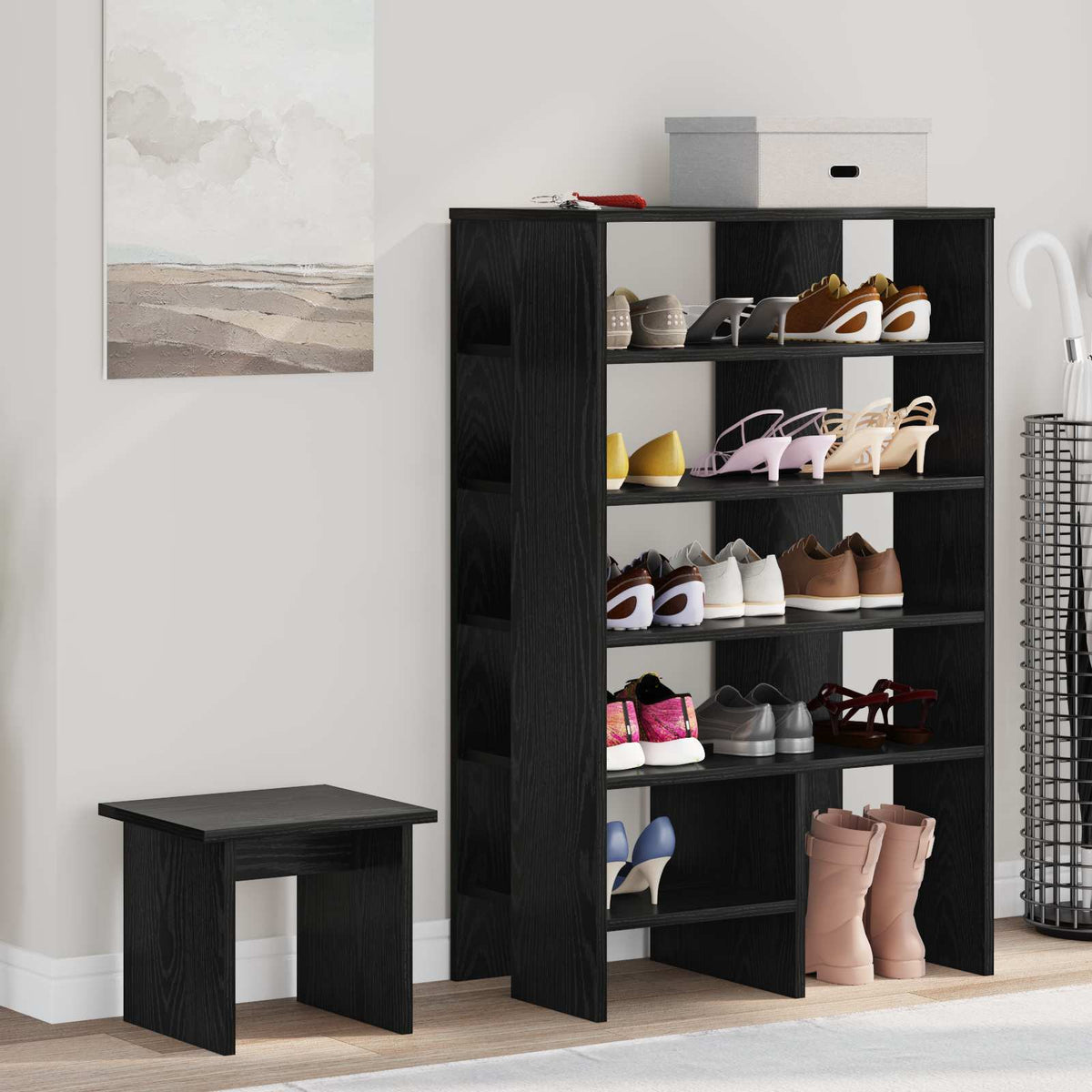 Schuhschrank 2 stk. 62 x 35 x 100 cm Holzwerkstoff