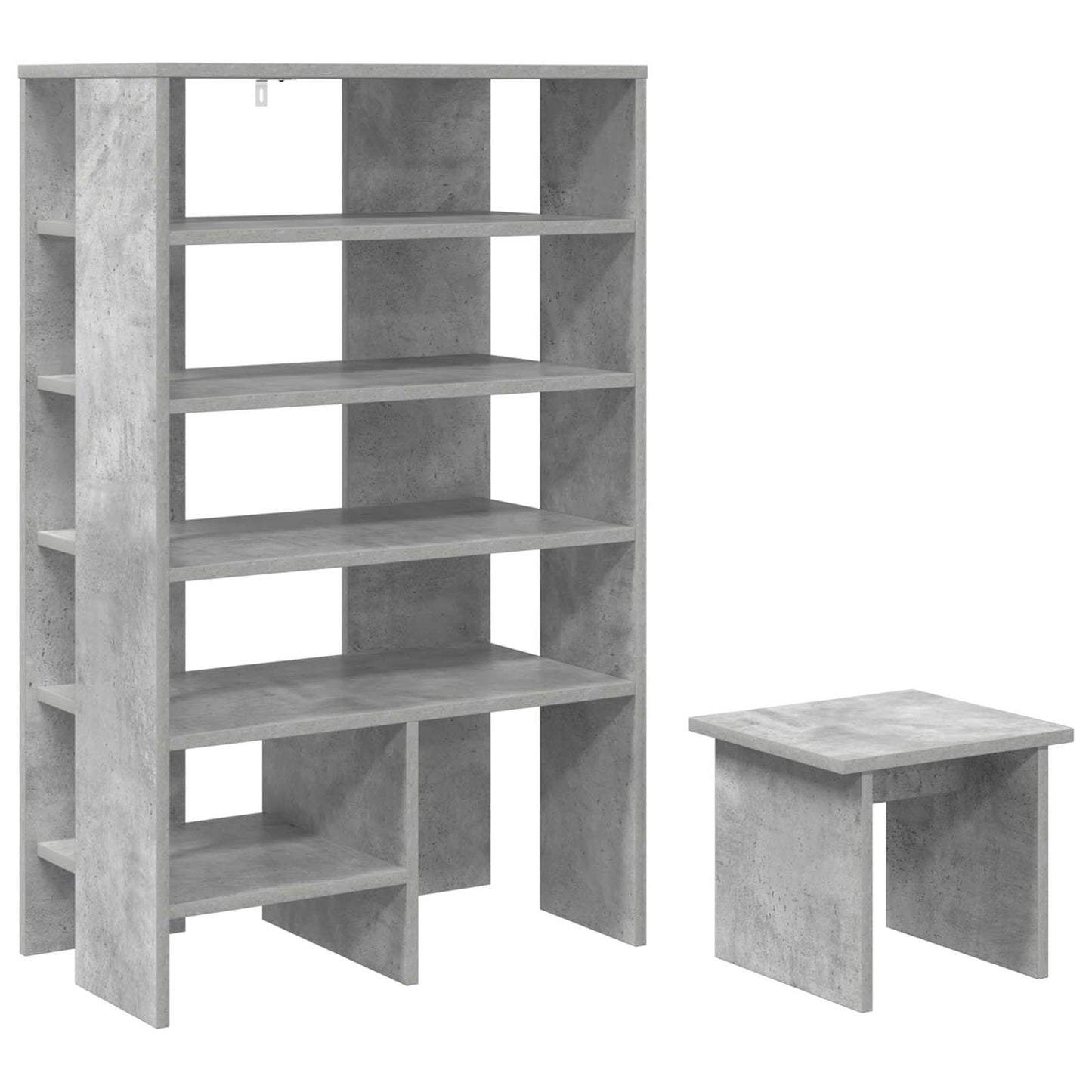 Schuhschrank 2 stk. 62 x 35 x 100 cm Holzwerkstoff Betongrau
