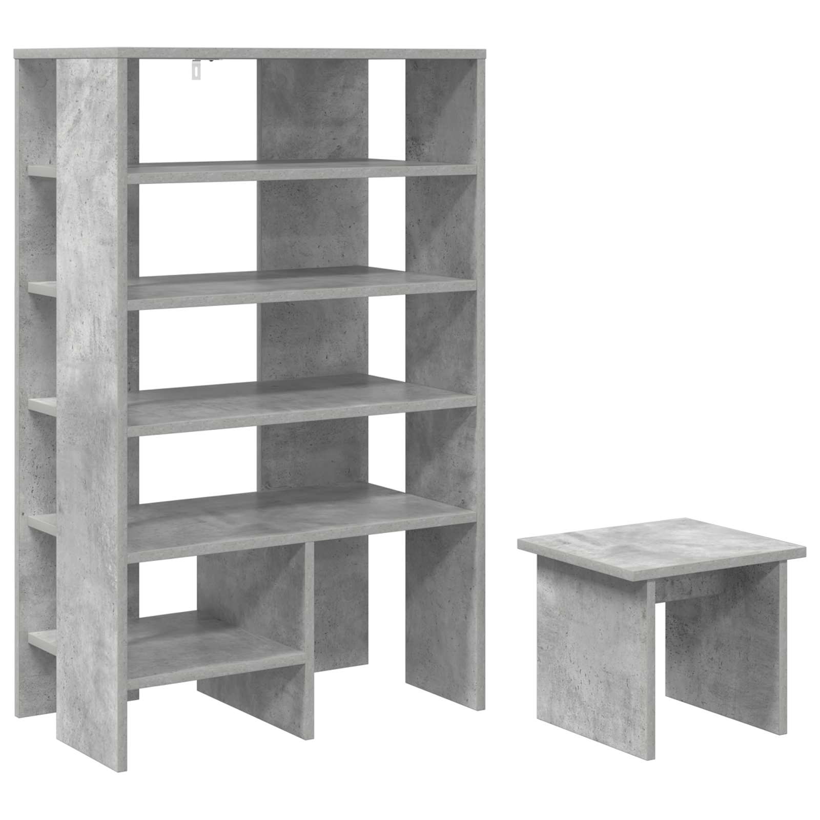 Schuhschrank 2 stk. 62 x 35 x 100 cm Holzwerkstoff Betongrau