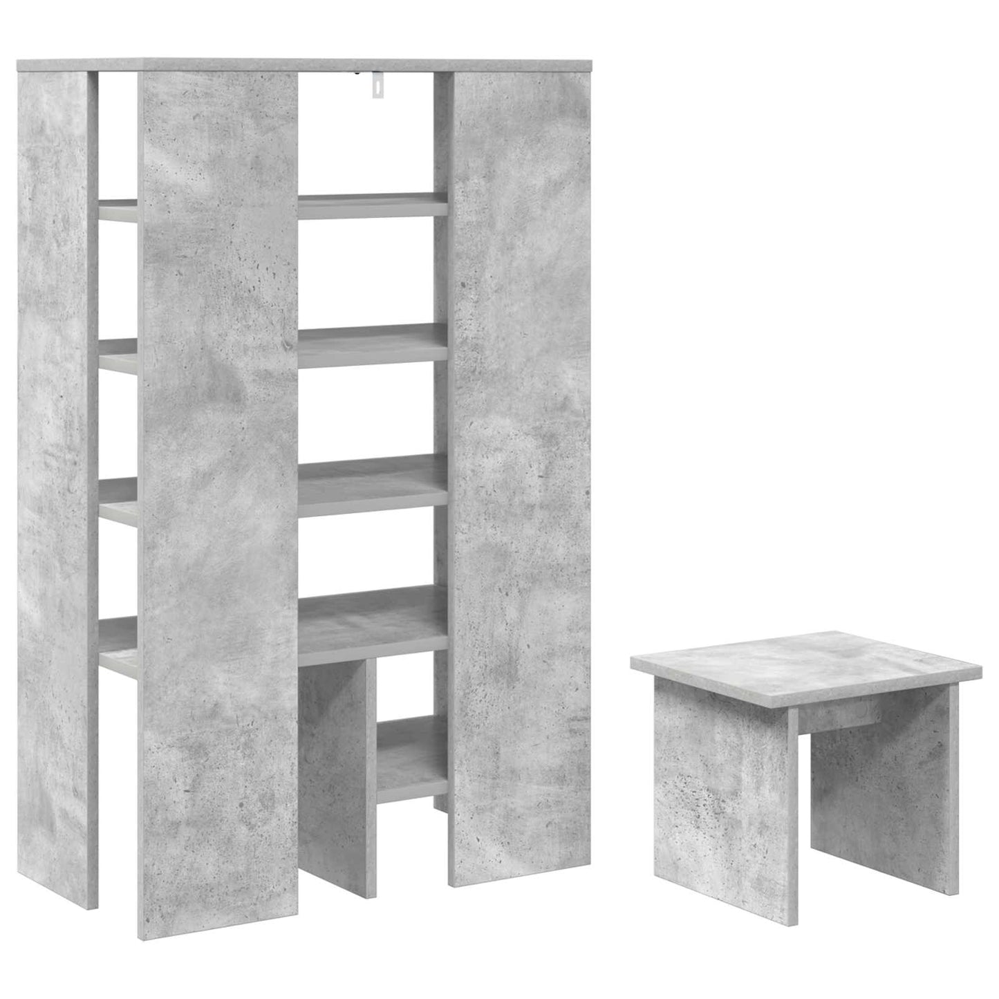 Schuhschrank 2 stk. 62 x 35 x 100 cm Holzwerkstoff Betongrau