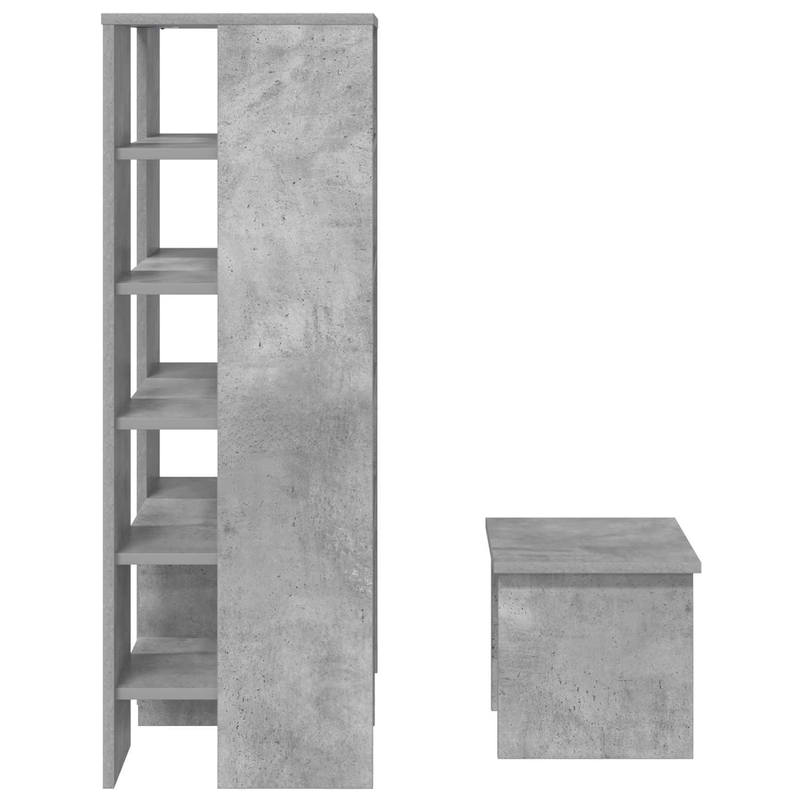 Schuhschrank 2 stk. 62 x 35 x 100 cm Holzwerkstoff Betongrau