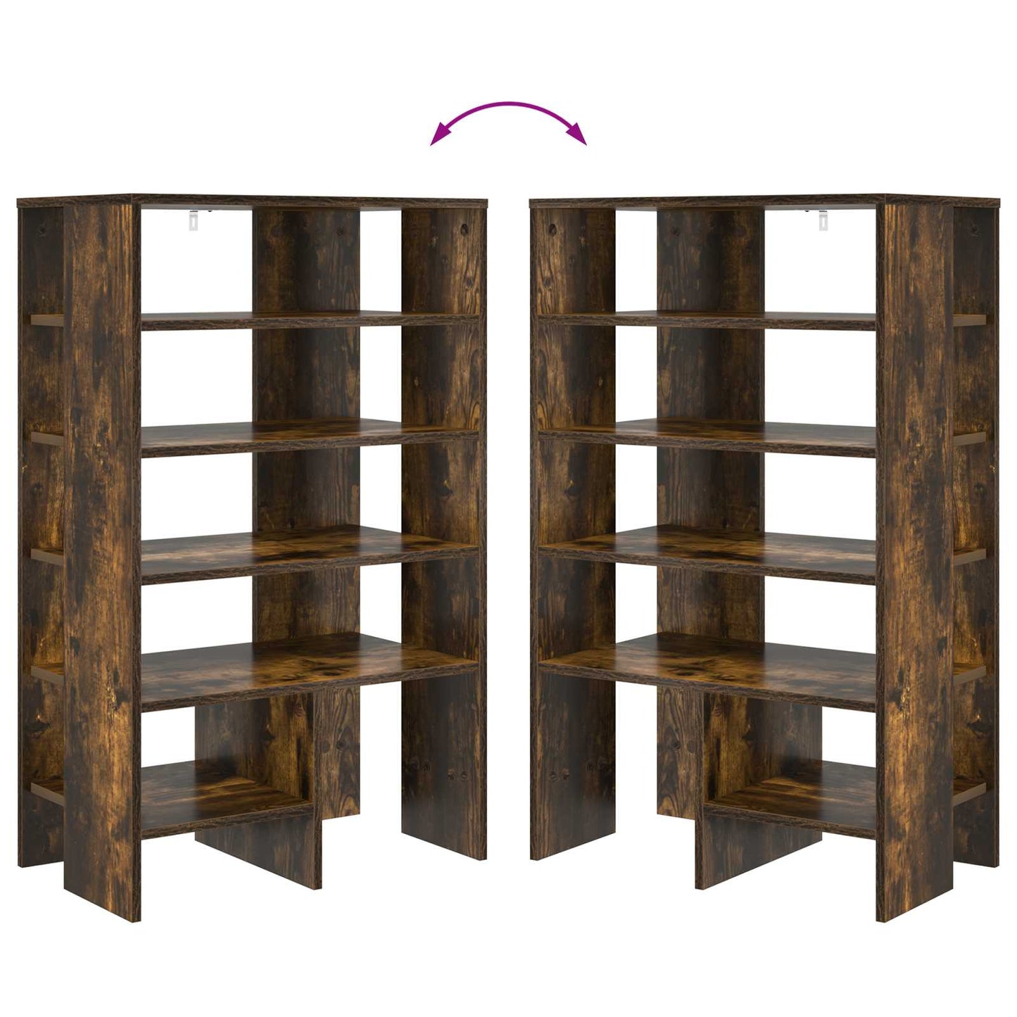 Schuhschrank 2 stk. 62 x 35 x 100 cm Holzwerkstoff Räuchereiche