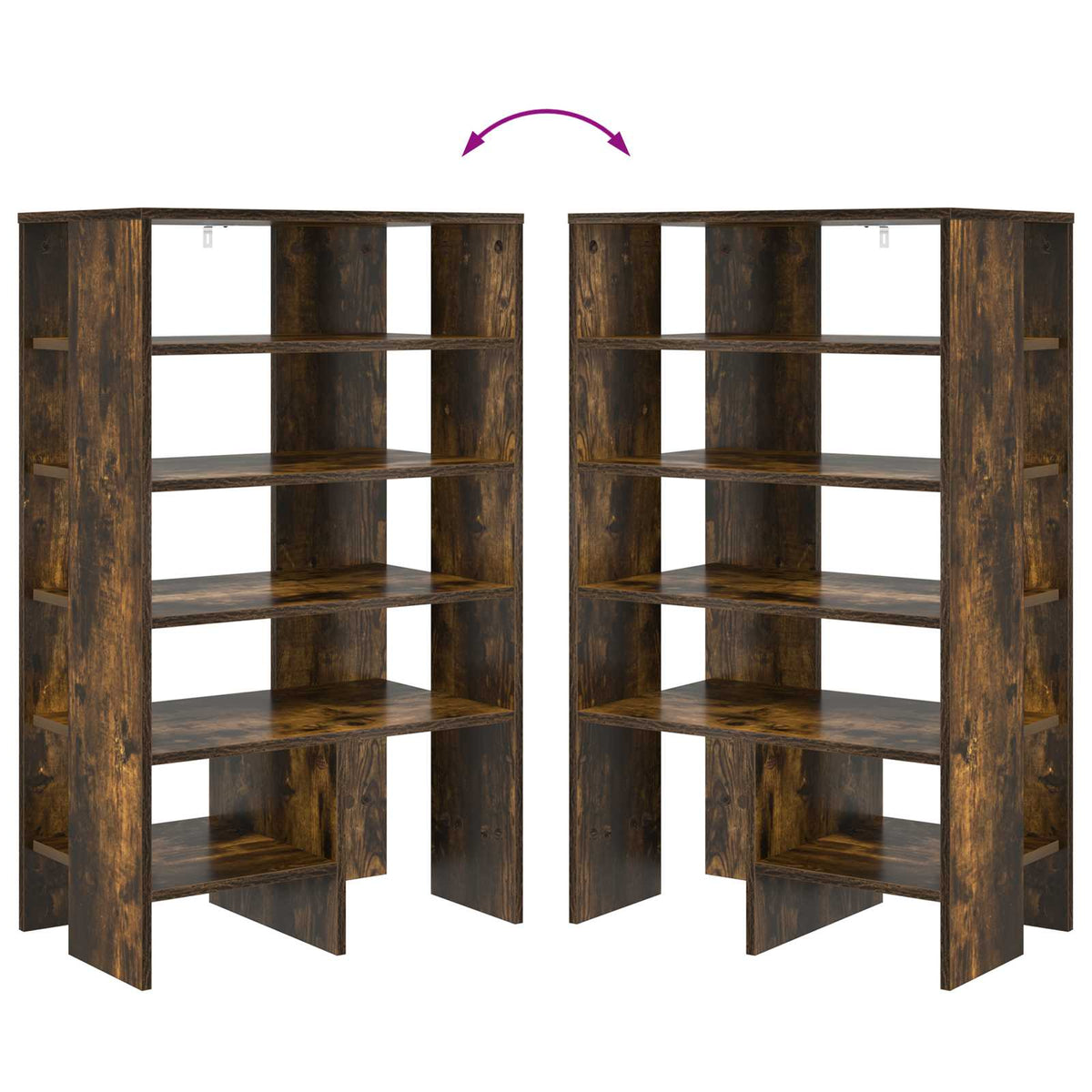 Schuhschrank 2 stk. 62 x 35 x 100 cm Holzwerkstoff Räuchereiche