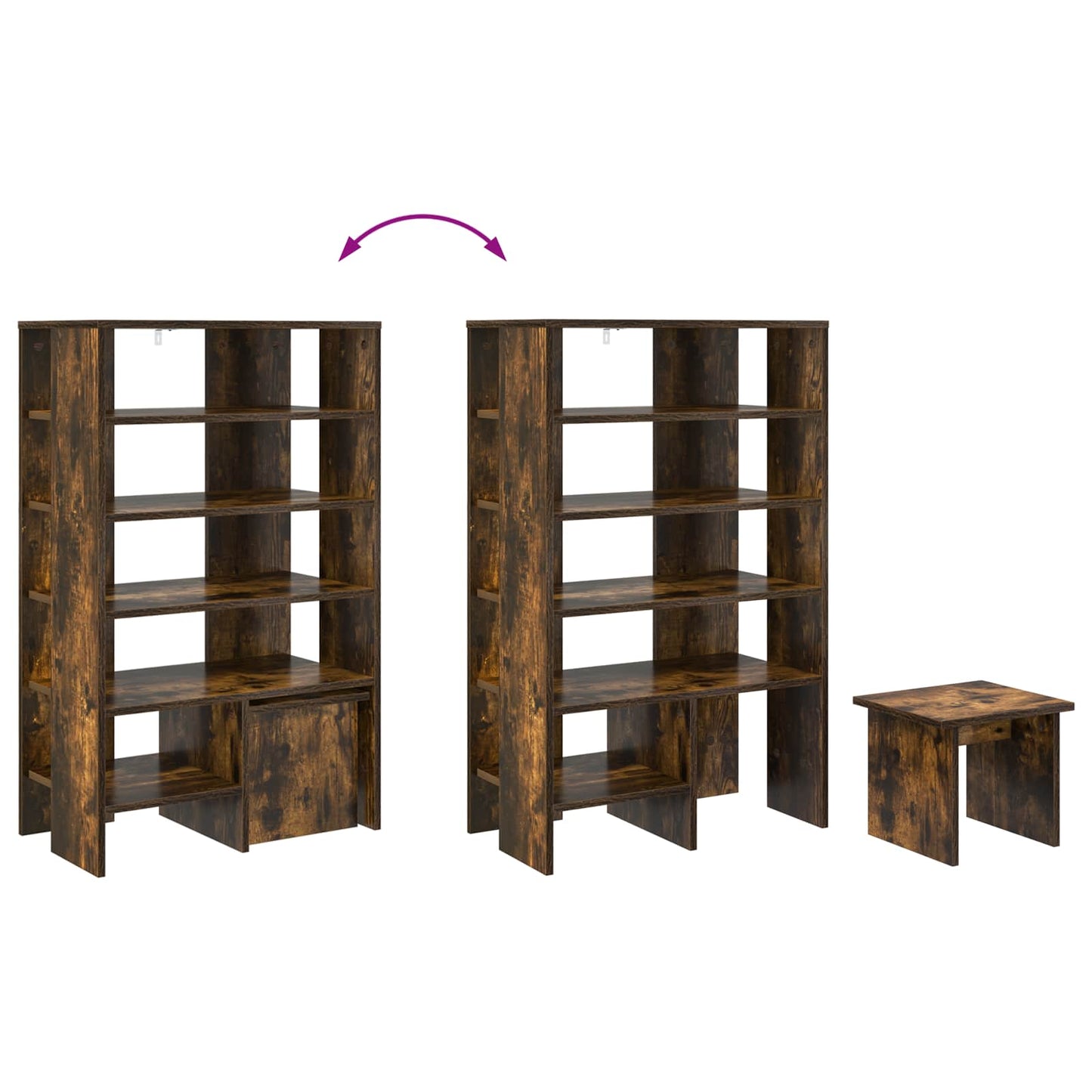 Schuhschrank 2 stk. 62 x 35 x 100 cm Holzwerkstoff Räuchereiche