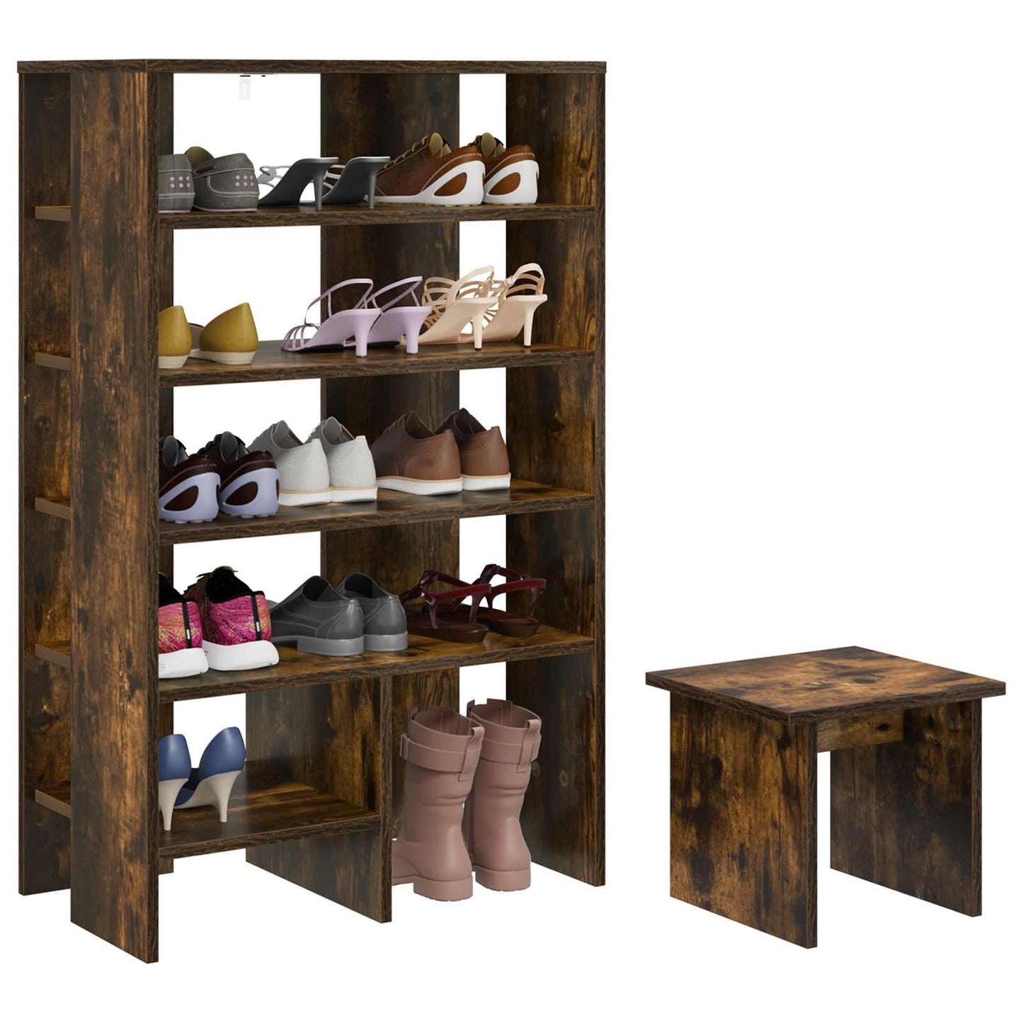 Schuhschrank 2 stk. 62 x 35 x 100 cm Holzwerkstoff Räuchereiche
