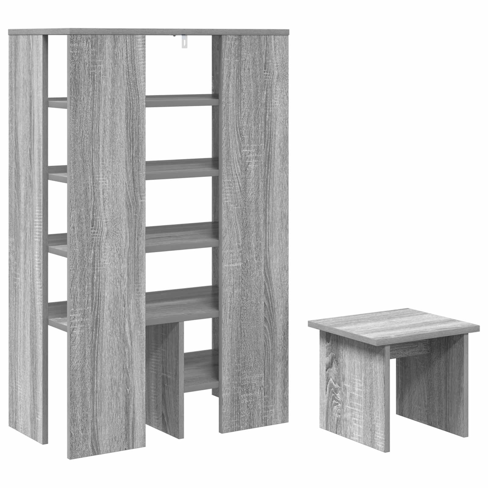 Schuhschrank 2 stk. 62 x 35 x 100 cm Holzwerkstoff Sonoma-Grau