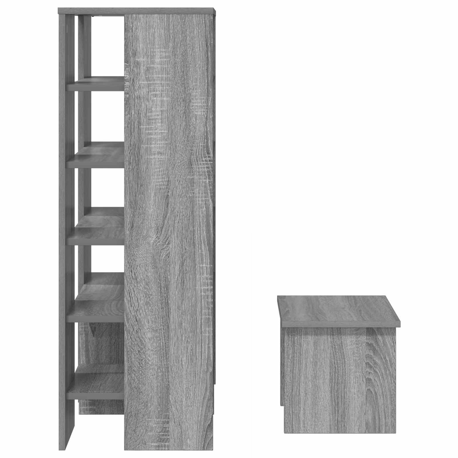 Schuhschrank 2 stk. 62 x 35 x 100 cm Holzwerkstoff Sonoma-Grau