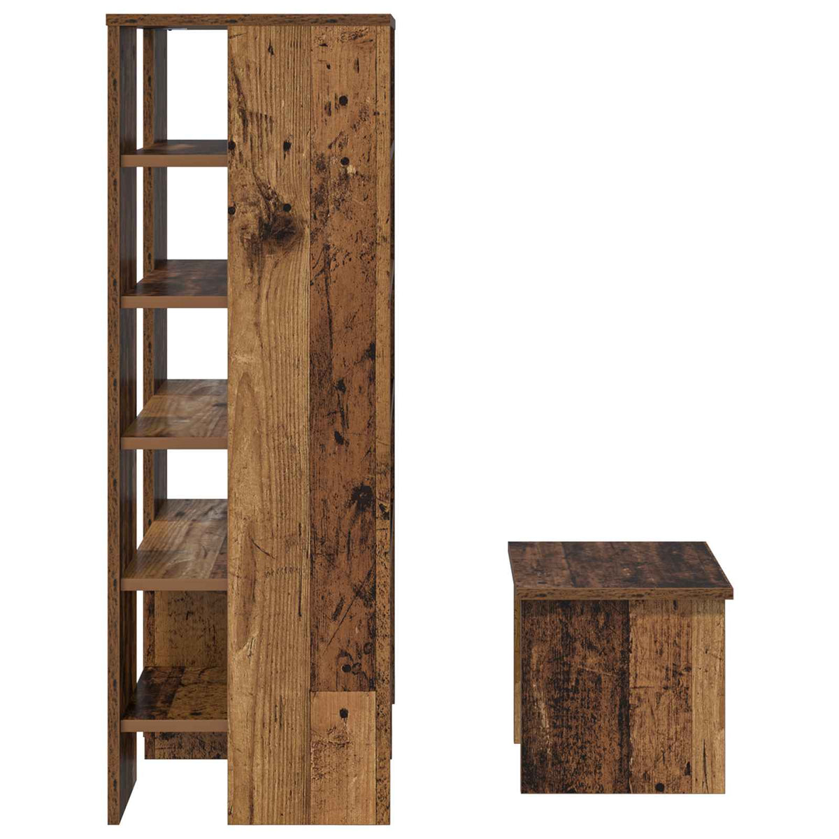 Schuhschrank 2 stk. 62 x 35 x 100 cm Holzwerkstoff Altholz