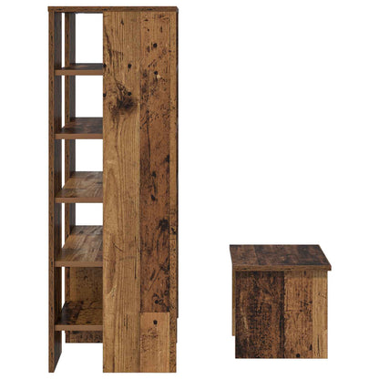 Schuhschrank 2 stk. 62 x 35 x 100 cm Holzwerkstoff Altholz