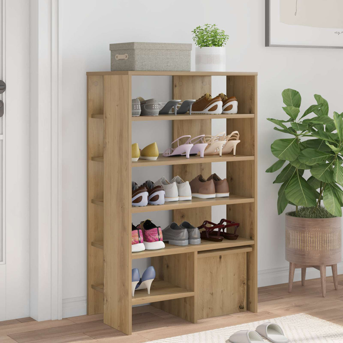 Schuhschrank 2 stk. 62 x 35 x 100 cm Holzwerkstoff