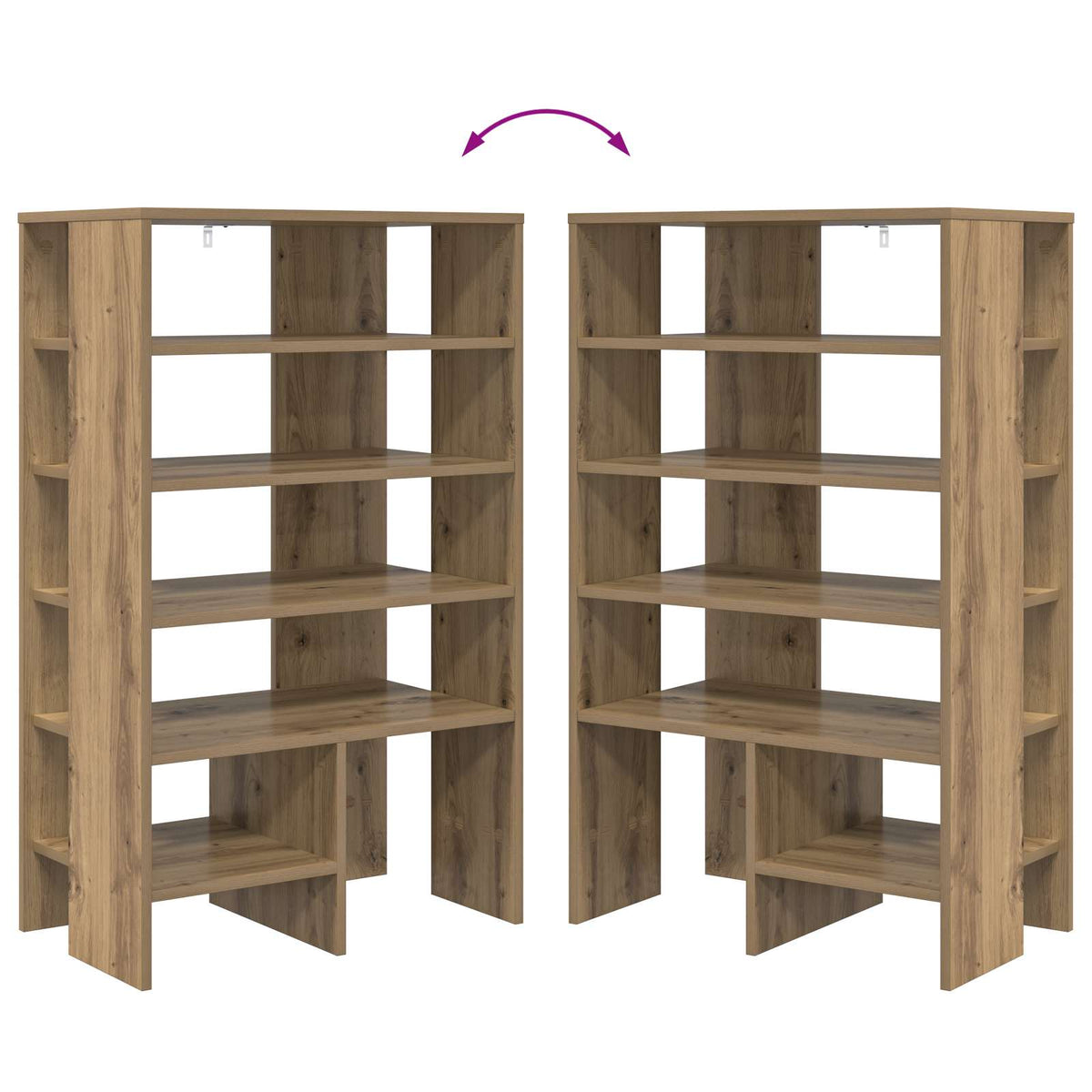 Schuhschrank 2 stk. 62 x 35 x 100 cm Holzwerkstoff