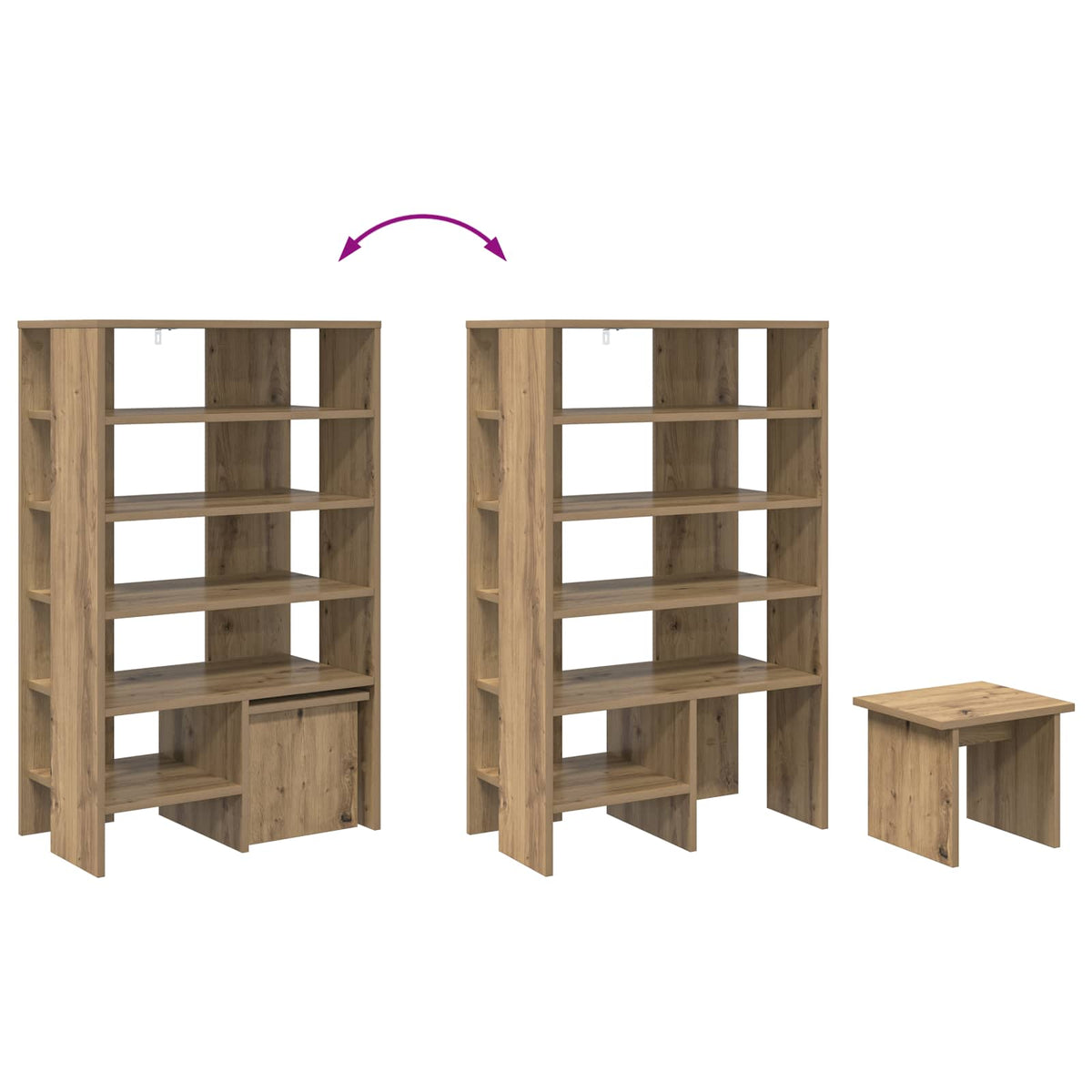 Schuhschrank 2 stk. 62 x 35 x 100 cm Holzwerkstoff