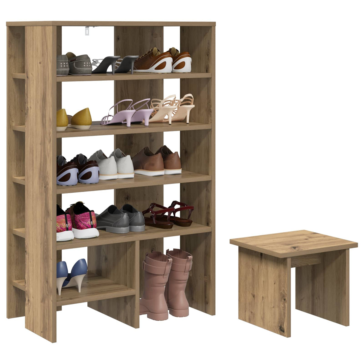 Schuhschrank 2 stk. 62 x 35 x 100 cm Holzwerkstoff