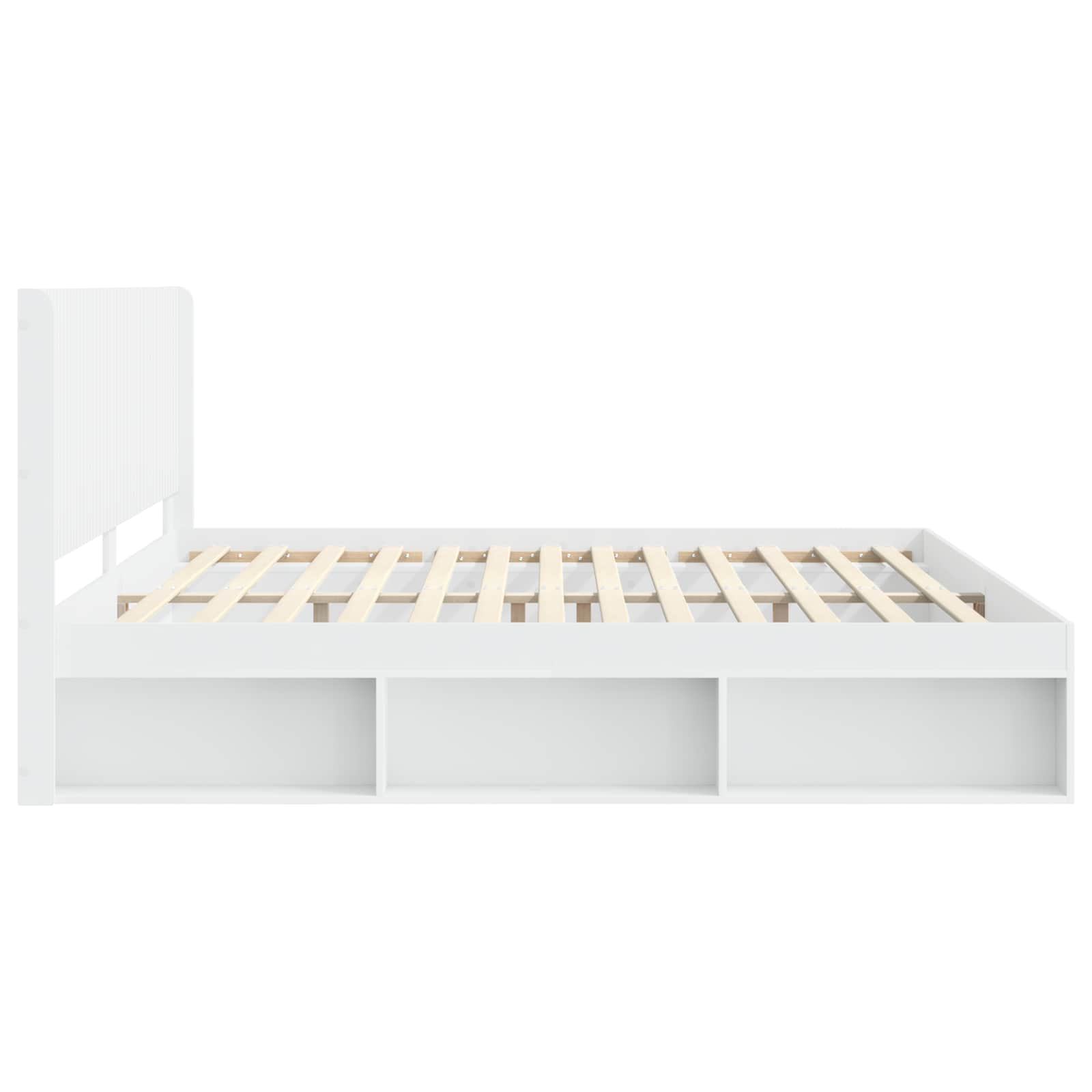 Bettgestell mit Stauraum und Kopfteil Weiß 200 x 200 cm