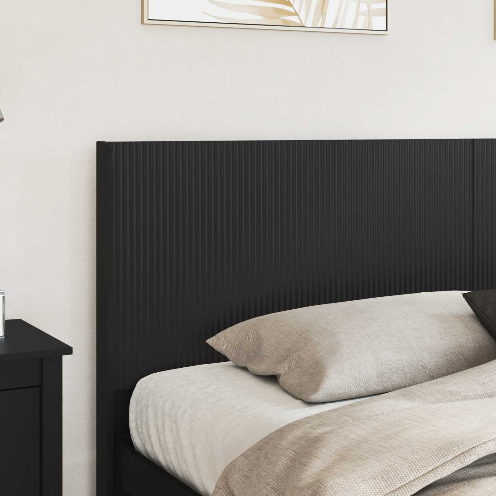 Bettgestell mit Stauraum und Kopfteil Schwarz 200 x 200 cm