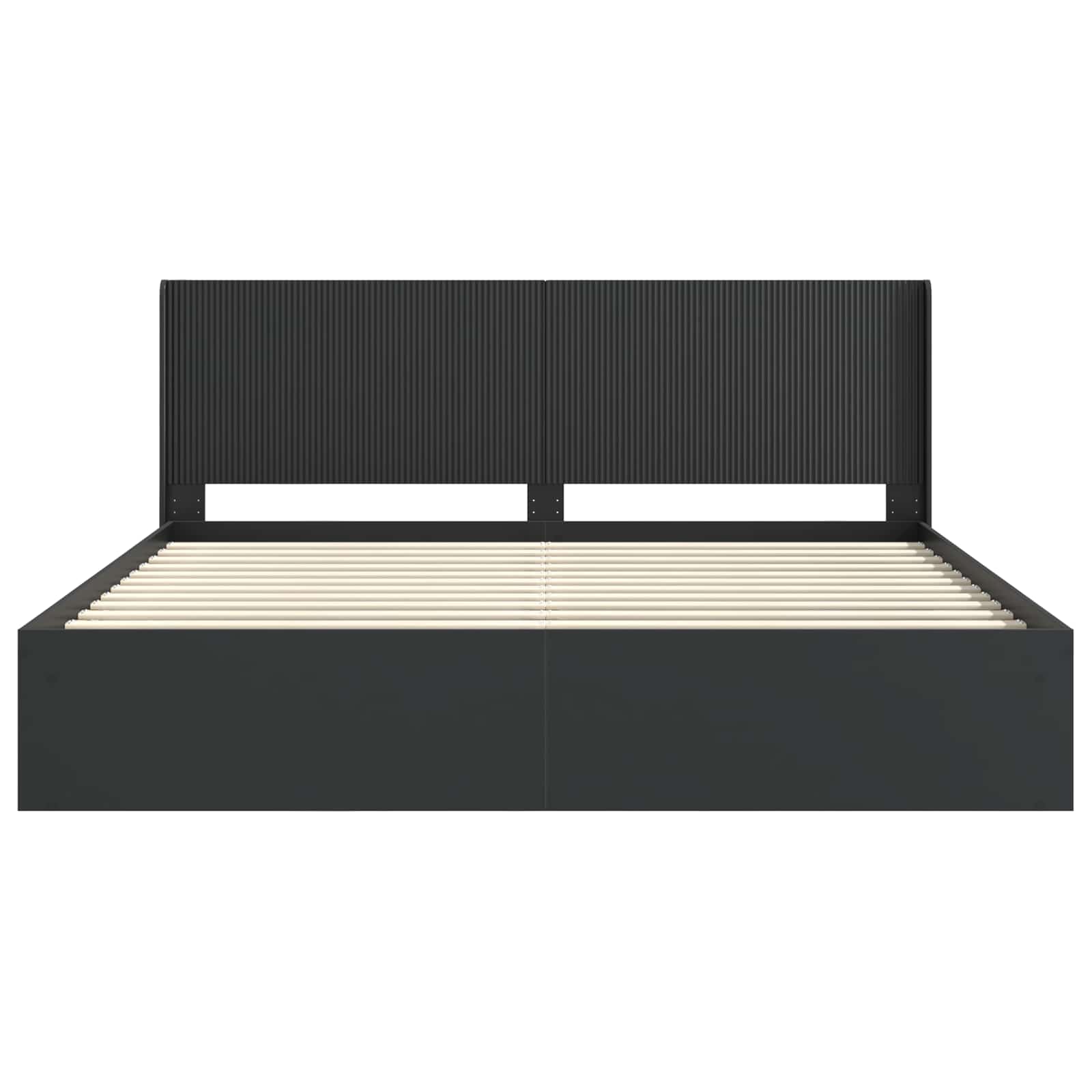 Bettgestell mit Stauraum und Kopfteil Schwarz 200 x 200 cm