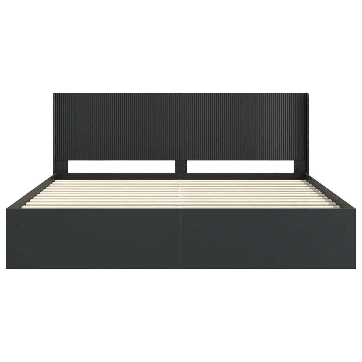 Bettgestell mit Stauraum und Kopfteil Schwarz 180 x 200 cm